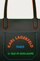 Kožená kabelka Karl Lagerfeld čierna