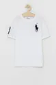biały Polo Ralph Lauren T-shirt bawełniany dziecięcy 323832907017 Chłopięcy