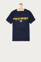granatowy Polo Ralph Lauren T-shirt dziecięcy 323837629001 Chłopięcy