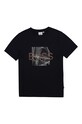 BOSS - T-shirt dziecięcy J25L02.114.150 nadruk granatowy J25L02.114.150
