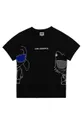 czarny Karl Lagerfeld - T-shirt dziecięcy Z25275.102.108 Chłopięcy