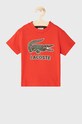 Lacoste T-shirt dziecięcy TJ1965 nadruk czerwony TJ1965