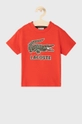 czerwony Lacoste T-shirt dziecięcy TJ1965 Chłopięcy