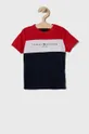 granatowy Tommy Hilfiger T-shirt dziecięcy Chłopięcy