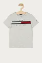 szary Tommy Hilfiger - T-shirt dziecięcy 104-176 cm Chłopięcy