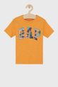 oranžová Dětské bavlněné tričko GAP Chlapecký