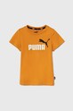 Detské bavlnené tričko Puma bavlna oranžová 586985