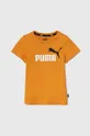 narančasta Dječja pamučna majica kratkih rukava Puma Za dječake