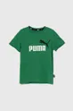 zelena Dječja pamučna majica kratkih rukava Puma Za dječake