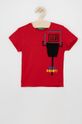 czerwony United Colors of Benetton T-shirt bawełniany dziecięcy Chłopięcy