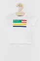 bijela Dječja pamučna majica kratkih rukava United Colors of Benetton Za dječake