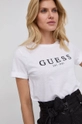 biały Guess T-shirt bawełniany