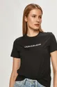 czarny Calvin Klein Jeans - T-shirt J20J215322.4891 Damski