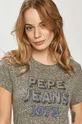 szary Pepe Jeans - T-shirt Bibiana