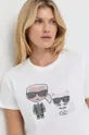biały Karl Lagerfeld - T-shirt 210W1725