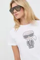 biały Karl Lagerfeld - T-shirt 210W1726