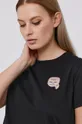 czarny Karl Lagerfeld T-shirt 211W1715