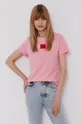 różowy Hugo T-shirt bawełniany 50456008