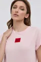 różowy Hugo T-shirt bawełniany 50456008
