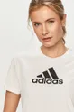 biały adidas - T-shirt GM7196