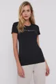 czarny Emporio Armani T-shirt piżamowy 163139.1P223 Damski