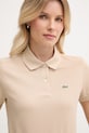 Lacoste polo bawełniane damskie beżowy PF7839