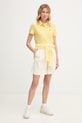 Lacoste polo bawełniane damskie PF7839 żółty SS26