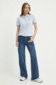 Lacoste tricou din bumbac PF7839 albastru AW24