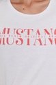 biały Mustang T-shirt bawełniany