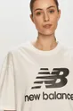 biały New Balance T-shirt WT03519WK