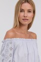 Tally Weijl Bluzka bawełniana niebieski SWSCOMAPEL2
