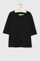чорний Дитяча бавовняна футболка United Colors of Benetton Жіночий