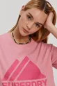 różowy Superdry T-shirt bawełniany