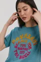 turkusowy Superdry T-shirt bawełniany