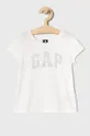 biały GAP T-shirt dziecięcy Dziewczęcy