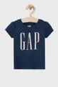 granatowy GAP T-shirt dziecięcy Dziewczęcy