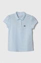 Lacoste Дитяча бавовняна футболка аплікація блакитний PJ3594