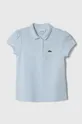блакитний Lacoste Дитяча бавовняна футболка Для дівчаток