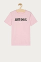 różowy Nike Kids T-shirt dziecięcy Dziewczęcy