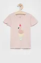 różowy GAP T-shirt bawełniany dziecięcy Dziewczęcy