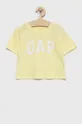 żółty GAP T-shirt bawełniany dziecięcy Dziewczęcy