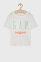 biały GAP T-shirt bawełniany dziecięcy Dziewczęcy