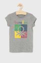 světle šedá Dětské bavlněné tričko United Colors of Benetton Dívčí