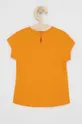 Детская хлопковая футболка United Colors of Benetton оранжевый