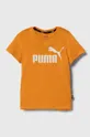 narančasta Dječja pamučna majica kratkih rukava Puma Dječji