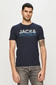 granatowy Jack & Jones - T-shirt Męski