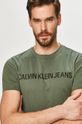 hnedozelená Calvin Klein Jeans - Tričko
