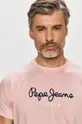 różowy Pepe Jeans - T-shirt Eggo Męski