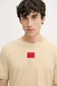 Bavlněné tričko HUGO béžová 50447978