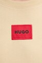 Хлопковая футболка HUGO 50447978 бежевый